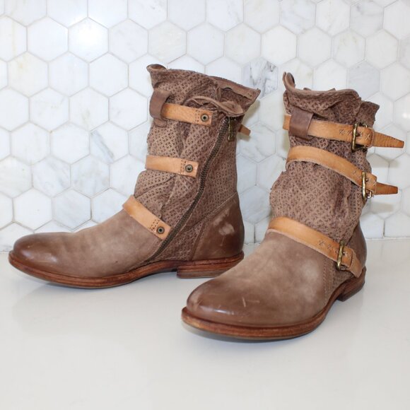AS98 Strappy textured Ankle boots - Picture 4 of 6